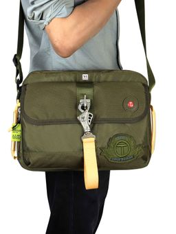 NFI Essentials - Unisex Green Waist Pouch Side Shoulder Sling Bag