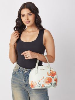 Caprese - Women Grey Chloe Floral Satchel Bag (S)