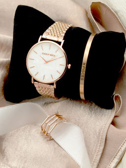 Joker and Witch - Joker & Witch White Stainless Steel Watch and Bracelet With Ring (Set of 3)