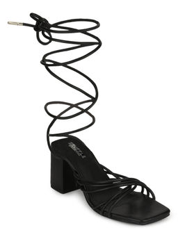 Truffle Collection - Black Solid Heels