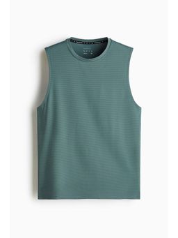 H&M - Men Green Regular Fit Sports Vest Top with Drymove