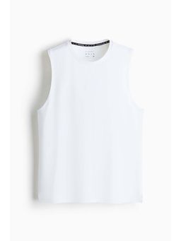 H&M - Men White Regular Fit Sports Vest Top with Drymove