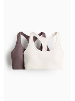 H&M - Women Purple 2 Pack Medium Support Sports Bra with Softmove