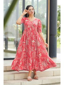 Gahan - Womens Pink Elegant Flared Dress