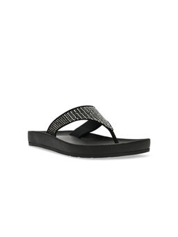 ROCIA - By Regal Black Women Casual Flat Flexi Sole Sandals