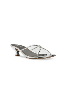 ROCIA - By Regal Silver Women Vinyl Kitten Heels