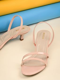 ROCIA - By Regal Nude Women Patent Strappy Kitten Heels