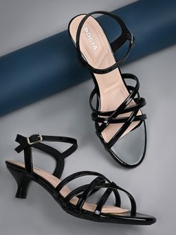 ROCIA - By Regal Black Women Strappy Kitten Heels