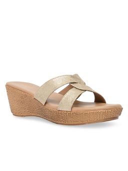 ROCIA - By Regal Gold Women Shimmery Wedges