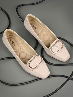 ROCIA - By Regal Grey Women Square Toe Buckled Workwear Loafers