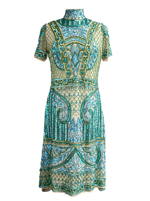 turtle beaded dress MNM Couture K3927 Sleeveless Beaded Turtle Neck Long Dress