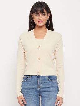 Madame - Solid Beige Cardigan