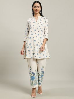 MEENA BAZAAR - Printed Blue Cotton Kurta with Pant