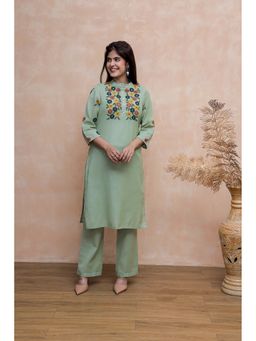 AADEWS - Augusta Cotton Green Kurta with Pant