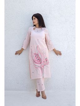 AADEWS - Pink Beauty Pink Embroidery Kurta with Pant