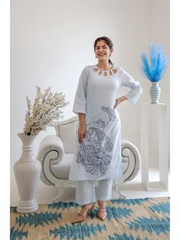 AADEWS - SAKHI Blue Embroidery Kurta with Pant