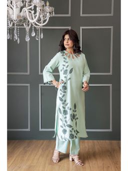 AADEWS - SAKHI Green Embroidery Kurta with Pant