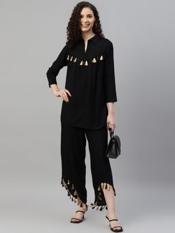 Deebaco - Black Pure Rayon Women Co-Ord
