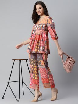 Deebaco - Multicolor with Geometrical Printed Pure Rayon Co-Ord