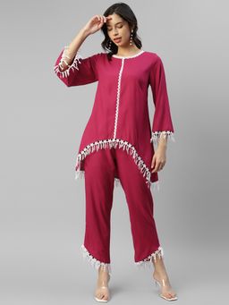 Deebaco - Magenta Pure Rayon Women Co-Ord