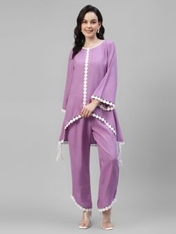 Deebaco - Lavender Pure Rayon Women Co-Ord