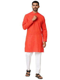 Indivisual - Mens Dobby Coral Rose Kurta