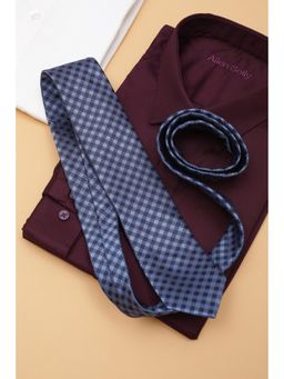 Allen Solly - Men Navy Blue Checks Formal Tie
