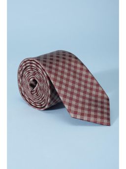 Allen Solly - Men Brown Checks Formal Tie