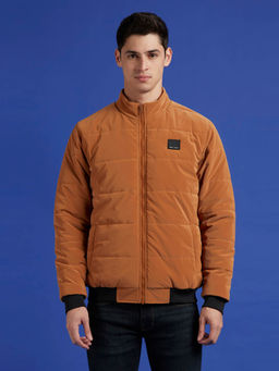 Pepe Jeans - Brown High Neck Full Sleeve Jacket