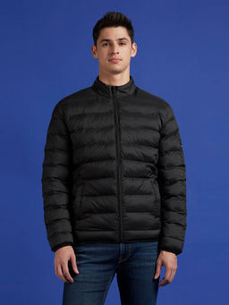 Pepe Jeans - Black High Neck Full Sleeve Bomber Jacket