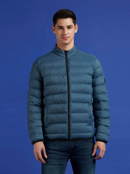 Pepe Jeans - Blue Solid Full Sleeve Bomber Jacket