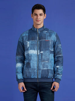 Pepe Jeans - Blue Abstract Print Full Sleeve Jacket