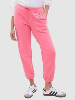 GAP - Women's Mid-Rise Relaxed Fit Applique Logo Joggers - Coral