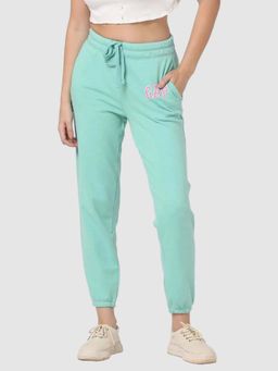 GAP - Women's Mid-Rise Relaxed Fit Applique Logo Joggers - Green