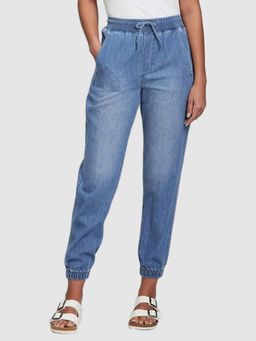 GAP - Women's Mid-Rise Relaxed Fit Joggers - Blue