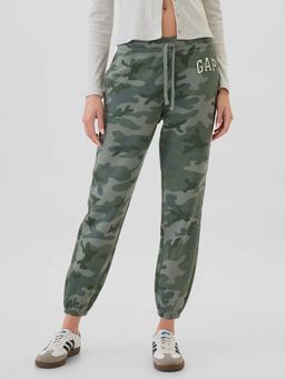 GAP - Women's Camouflage Regular-Fit Mid Joggers Trousers - Olive
