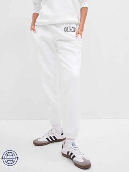 GAP - Women's Logo Printed Regular-Fit Mid Joggers Trousers - White