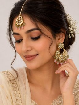 Designbox - Pastel Chandbalis & Mangtika - Peach