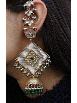 Designbox - Emerald Jhumka Danglers - Green