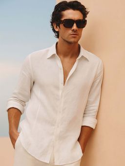 FABULOUS - White Men Premium 100% Pure Linen Shirt