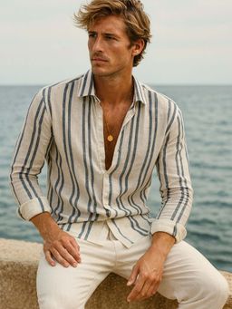 FABULOUS - White Men Premium 100% Pure Linen Shirt