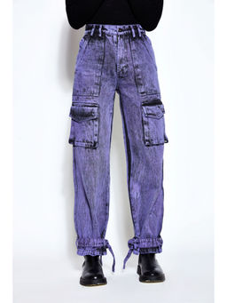 The Clothing Factory - 90s Baggy Denim Unisex Cargo Jeans Purple