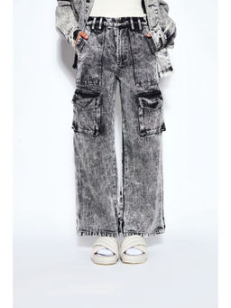 The Clothing Factory - 90s Baggy Denim Unisex Cargo Jeans Grey