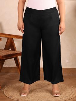 Indietoga Plus Size - Women'S Black Solid Rayon Pant