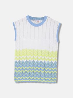 ELLE - Girls Multi-Color Round Neck Sleeveless Sweater