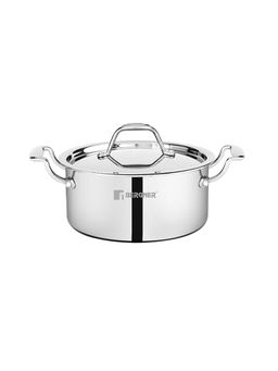 Bergner - Argent Triply Casserole with Lid Induction Base, Silver