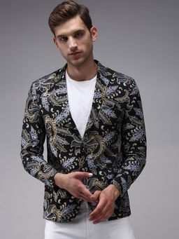 SHOWOFF - Men Black Printed Blazer