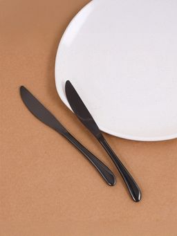 Culinex by thinKitchen - Premium 9" Black Dinner Knife Dining, Home & Kitchen (Pack of 2)