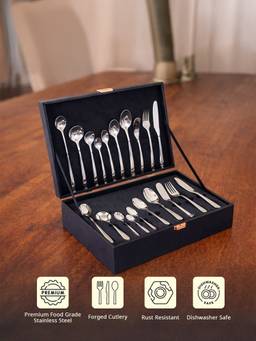 Culinex by thinKitchen - Premium 18/8 Speciality 90 Pieces Cutlery Set