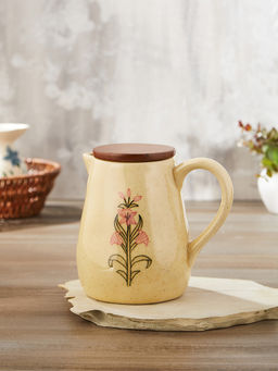 Fabindia - Beige Nirja Ceramic Water Jug with Lid